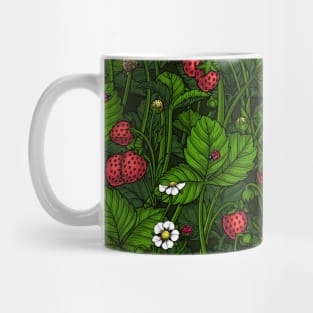 Wild strawberries, green and red Mug